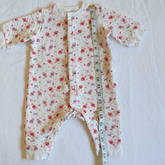 adorable quilted winter theme snap sleeper pajamas jumpsuit 3 months baby girl - Picture 7 of 8
